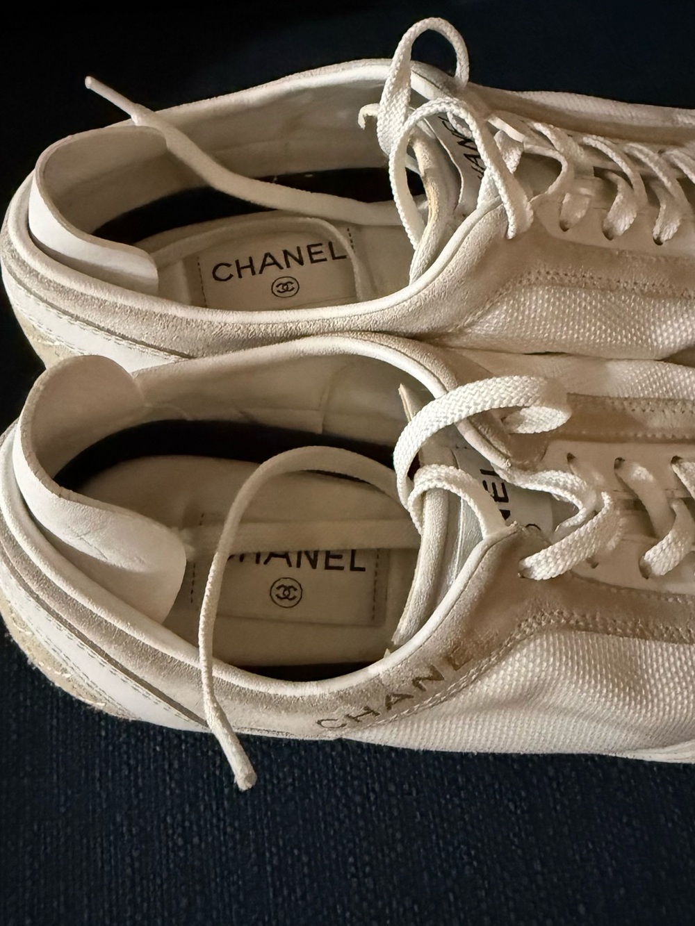 CHANEL Cream Lace-Up
Sneakers - Picture 6 of 7